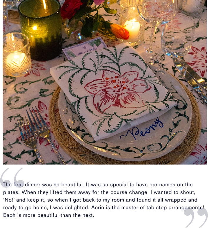 Peony's personalised table setting